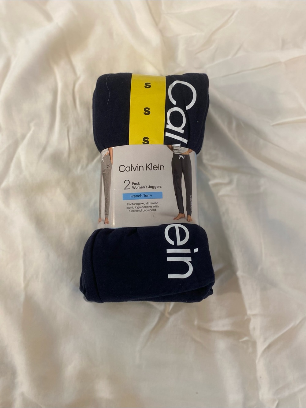 Calvin Klein Women's Navy & Gray Logo Jogger Small - 2 Pack NWT French Terry